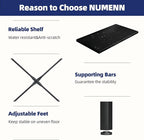 NUMENN Triple Wide 5 Tier Bookshelf, Rustic Industrial Style Bookcases and Bookshelves with 14 Open Display Shelves, Modern Tall Bookcase Furniture for Bedroom, Living Room and Home Office, Black