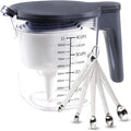 15 Pieces Measuring Cups and Spoons set, Includes 10 Stackable Measuring Cup with Lid and 5 Mini Stainless Steel Measuring Spoons, Teaspoons for Liquid and Dry, BPA Free, Dishwasher Safe | 1 storage cover, 9 stackable cups set and 5 mini teaspoons, BPA...