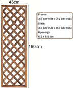 Zfmnoyev Outside Wooden Decorative Fences, Courtyard Edge Fence Board, Decorative Garden Trellis for Climbing Plants, Standing Decorative Privacy Fence Panels for Deck Patio Balcony(45x150cm)
