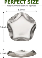 VanlonPro Stainless Steel Spoon Rest, Spatula Ladle Holder, Stainless Steel Utensil Spoon Rest Holder, Brushed Finish, Dishwasher Safe 5.9 Inch (Flower Silver 1PC)