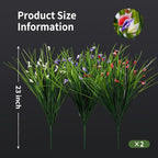 Melorca&Guilla Artificial Plants Outdoor 3PCS 23“ Fake Tall Grass,Faux Grass Plant,Artificial Grass Greenery Shrubs Bushes for Garden Porch Window Box Shop Office Home Décor