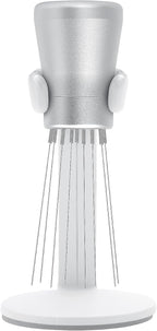 Normcore WDT Tool V2.1 with Stand, 9 Prong 0.23mm Espresso Distribution Tool, Weiss Distribution Technique, Magnetic Coffee Stirrer with 16 Extra Needles, Silver