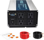 WZRELB 1800W Pure Sine Wave Inverter 48V DC to 110V 120V AC Power Converter with LED Display, Off-Grid Portable Power Inverter with 4 AC Outlets for Home, RV, Truck, Camping