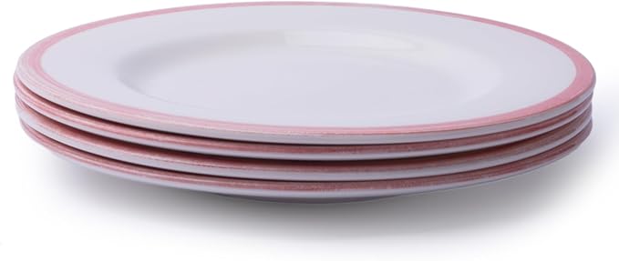 Portmeirion Potter's Brushstroke Dinner Plate (Set of 4) - 8-Inch Stackable Earthenware Plates - Microwave & Dishwasher Safe, Handcrafted Dinnerware for Casual & Formal Table Settings (Red)