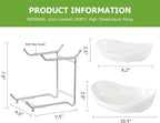 HBlife Fruit Bowl for Kitchen Counter - 2 Tier Ceramic Fruit Bowl with Metal Stand, Tiered Fruit Basket for Kitchen Counter, Serving Platters Serving Trays for Party
