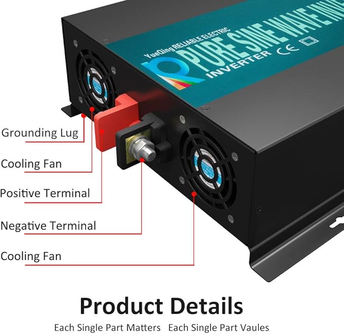WZRELB 3000W 36V 120V Pure Sine Wave Power Inverter Remote Control with 2 AC Outlets,Car Inverter, 3000W 36V Remote (RBPRC-300036)