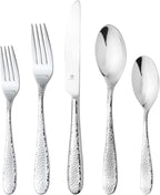 Hammered Silverware Set | Premium 18/10 Stainless Steel Flatware Service for 16 | Heavy-Duty & Dishwasher Safe | Built to Last (80-Piece, Fidenza Hammered)