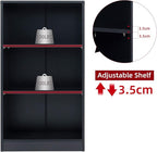 Sunon 3 Shelf Wood Bookcase Freestanding Display Shelf Adjustable Layers Bookshelf for Home Office Library Small Narrow Space (Black, 3-Layers)