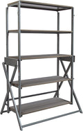 Origami Modern 2 in 1 Shelf to Table Style, Organizer Deco Rack Magically Turn to a Table/Desk in a Second,Fully Assembled, Platinum/Gray US Patent Pending (STT-PLAGRY)