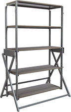 Origami Modern 2 in 1 Shelf to Table Style, Organizer Deco Rack Magically Turn to a Table/Desk in a Second,Fully Assembled, Platinum/Gray US Patent Pending (STT-PLAGRY)