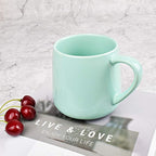 Bosmarlin Glossy Ceramic Coffee Mugs Set of 2, Tea Cup for Office and Home, 18 oz, Suitable for Dishwasher and Microwave(Mint Green, 2)