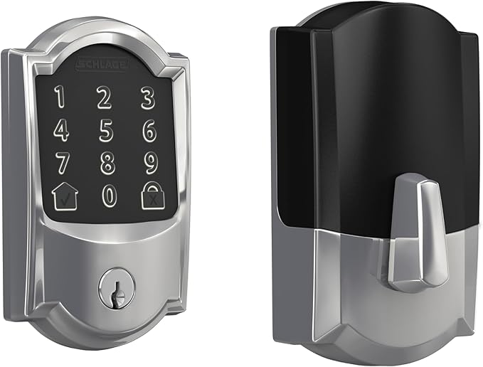 Schlage Encode Smart WiFi Deadbolt with Camelot Trim In Bright Chrome
