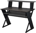 Acme Furniture Rectangular Music Desk Table with Earphone Rack, Black