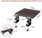Ergonomics Desk Extender Tray, 9.5"x9.1" Punch-Free Clamp on, Foldable Keyboard Drawer Tray, Table Mount Arm Wrist Rest Shelf, Computer Elbow Arm Support
