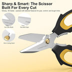 8” Ultra Sharp Kitchen Shears Heavy Duty - Stainless Steel Kitchen Shears for Food, Dishwasher Safte Kitchen Scissors for Meat Cutting, Ideal Gift for Father's Day | food scissors dishwasher safe, scissors all purpose, heavy duty scissors, metal shears...