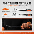 Rhinoreto Fillet Knife for Fish - Razor Sharp G4116 German Stainless Steel Blade, 9 Inch Professional Filleting & Boning Knife with Non-Slip Handle, Protective Sheath & Sharpener