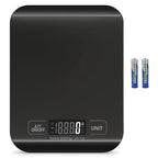 Digital Shipping Scale,Stainless Steel Panel, Accurate Portable Postal Scale for Packages, Small Business,Kitchen, Food, Handmade, Liquids, and Boutique (Black Battery (5kg/1g))