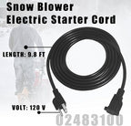 Snow Blower Electric Starter Cord 02483100 9.8ft Starter Power Cord Accessories Compatible with SS322, SS522, SS522C Models Compatible with 629-0071 929-0071 929-0071B 929-0071A 6219MA 32450