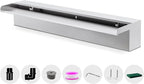 Waterfall Pool Fountain LONGRUNNEW 304 Stainless Steel 23.6" Rectangular Waterfall Spillway, Water Fall Fountain with Pipe Connector for Garden Outdoor, Swimming Pools, Fountains, Pond and Spa