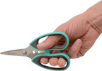Westcott Titanium-Bonded Soft Handle Kitchen Shears for Herbs, Teal - 6.5-Inch Versatile Kitchen Shears with Precision Cutting Tips and Built-In Herb stripper for Easy Handling and Comfort