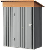 5x3FT Multi-Used Shed & Outdoor Storage Shed with Lockable Door, Compact Metal Tool Shed for Garden, Backyard, Patio, Utility, and Various Storage Shed(Matte Gray)