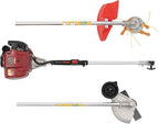 Gas Powered Edger Weed Eater 35.88CC 2 Blade Heads, 4 Stroke Cordless Lawn Edger Gas String Trimmer with Handle & Shoulder Strap for Garden Lawn Grass Trimmer