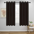 Easy-Going Blackout Curtains for Bedroom, Solid Thermal Insulated Grommet and Noise Reduction Window Drapes, Room Darkening Curtains for Living Room, 2 Panels (52x46 in,Dark Brown)