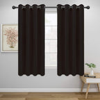 Easy-Going Blackout Curtains for Bedroom, Solid Thermal Insulated Grommet and Noise Reduction Window Drapes, Room Darkening Curtains for Living Room, 2 Panels (52x46 in,Dark Brown)