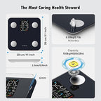 Smart Scale for Body Weight Scale with Body Fat BMI Muscle, NUTRI FIT Digital Bathroom Scale Bluetooth Composition Analysis Sync App, 17 Metrics High Accuracy for Weight Loss, 7-in-1 Large VA Display