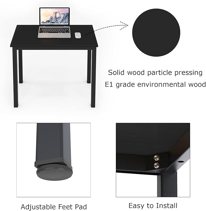 sogesfurniture 47.2 inches Office Desk Computer Desk Gaming Desk Computer Table Sturdy Writing Workstation for Home Office, Black