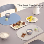 Cuddle Campus Set of 3 Silicone Placemats with Raised Edges for Kids,Toddlers,Babies, Non-Slip Dinning Table Mat, Baby Eating Mat, Food Mat Set-3