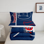 Feelyou Baseball Bedding Set Queen Size Sports Game Comforter Set for Kids Boys Girls Decor Baseball Gaming Comforter Microfiber Ball Duvet Set Bedroom Quilt Set