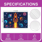 Feelyou Outer Space Placemats Set of 4 12"x18" Solar System Table Mats Placemat Outer Space Placemats for Dining Table Indoor Outdoor Kitchen Universe Planets Decor Table Place Mats