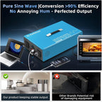 4000W Pure Sine Wave Power Inverter Voice Control AI Voice Assistant Support English 12V to 120V 60HZ with LCD Display, USB Port, for Car Home Laptop Truck