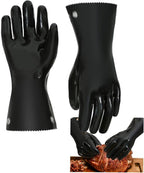 Insulated BBQ Gloves - Heat Resistant, No Stiff for Grill/Cooking/Pit, Grilling & Meat Gloves, Smoker Accessories