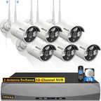 (Dual Antennas for Wi-Fi Enhanced) AI Human Detected 2-Antennas Enhance Outdoor Wireless Security Camera System WiFi Video Surveillance System