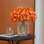 Tifuly Hydrangea Artificial Flowers -12 pcs Realistic Fake Hydrangea Silk Flowers with Stems Faux Hydrangea Flowers Heads for Office Home Party Wedding Centerpiece DIY Floral Decor (Orange)
