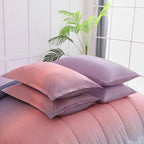6 Pieces Comforter Set Twin Size for Girls - Gradient Pink and Purple All Season Teens Comforter Bedding Set, Ultra-Soft Fluffy Down Alternative Microfiber Bed in a Bag for Kids