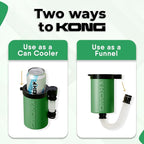 The Kong 2.0 - A Portable Can or Bottle Cooler/Cup With A Detachable, Expandable, Hose To Funnel Your Drink (Green)