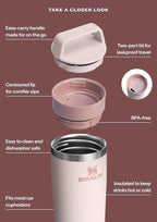 STANLEY Cafe To Go Travel Mug 20 oz | Leakproof Two-Part Drink Through Lid | Tumbler Cup for Coffee, Tea and Drinks | Insulated Stainless Steel Coffee Mug | BPA-Free | Daffodil