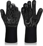 Comsmart BBQ Gloves, 1472F Heat Resistant Silicone Non-Slip Oven Mitts, Long Kitchen Gloves Perfect for Grilling, Cooking, Baking, Cutting