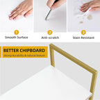 DWVO Gold Bookshelf, Modren 5 Tier Bookcase, Storage Shelves Organizer Standing Shelf, Display Rack Book Shelves for Bedroom,Living Room,Office,Kitchen, Gold