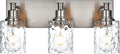 BONLICHT Bathroom Vanity Light Fixtures 3 Lights Modern Wall Sconce Brushed Nickel with Metal Base and Hammered Glass Shade, Industrial Farmhouse Bath Wall Lights for Hallway Kitchen Bedroom