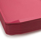 Plastic Fast Food Serving Tray,16.95 by 11.82-Inch,Set of 12 (Red)