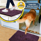 Muddy Mat® Original Dog Door Mat for Muddy Paws, Super Absorbent Microfiber, Non-Slip Washable Pet Rug, Quick Dry Chenille Entryway Carpet, Machine Washable Indoor Outdoor mat, Dark Purple 48"x72"