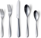 Matte Silverware Set, 18/10 Stainless Steel Satin Flatware, Modern Brushed Finish Cutlery, Dishwasher Safe & Durable, Built to Last (40-Piece, Fidenza)