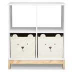 Delta Children babyGap Tate 4-in-1 Convertible Crib + Brannan Bear Bookcase with Bins + Brannan Bear Wall Shelf with 4 Hooks, Bianca White/Natural (Bundle)