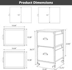 TOPSKY Mobile File Cabinet, Fabric Vertical File Cabinet for Letter Size (Rustic Brown, 2 Drawer)