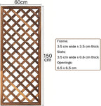 Zfmnoyev Outside Wooden Decorative Fences, Courtyard Edge Fence Board, Decorative Garden Trellis for Climbing Plants, Standing Decorative Privacy Fence Panels for Deck Patio Balcony(60x150cm)