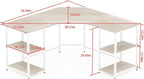 Elephance Large L-Shaped Computer Desk with Shelves, Corner Desk, Home Office Writing Workstation, Gaming Desk PC Latop Table with Storage
